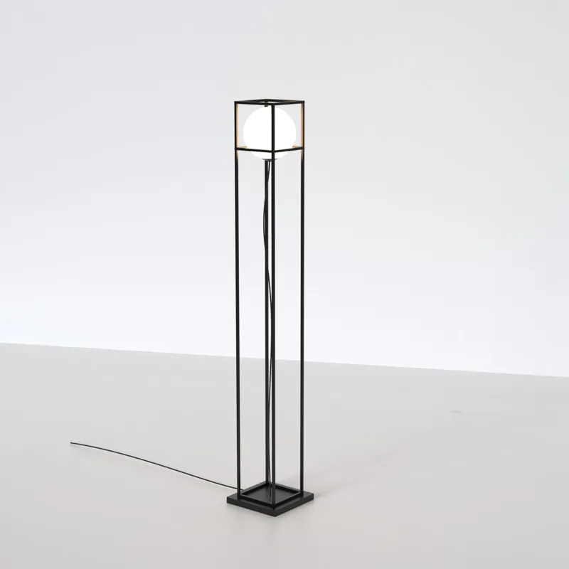 Vrácení Zdarma Mantra Desigual, moderní stojací lampa 1xE27, černý kov/sklo, výška 160cm