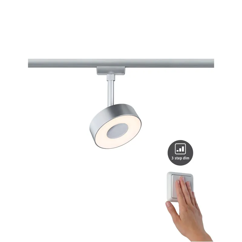 Paulmann Circle, spot pro Urail system, 1x5W LED 3000K, tříkrokové stmívání, matný chrom Akce