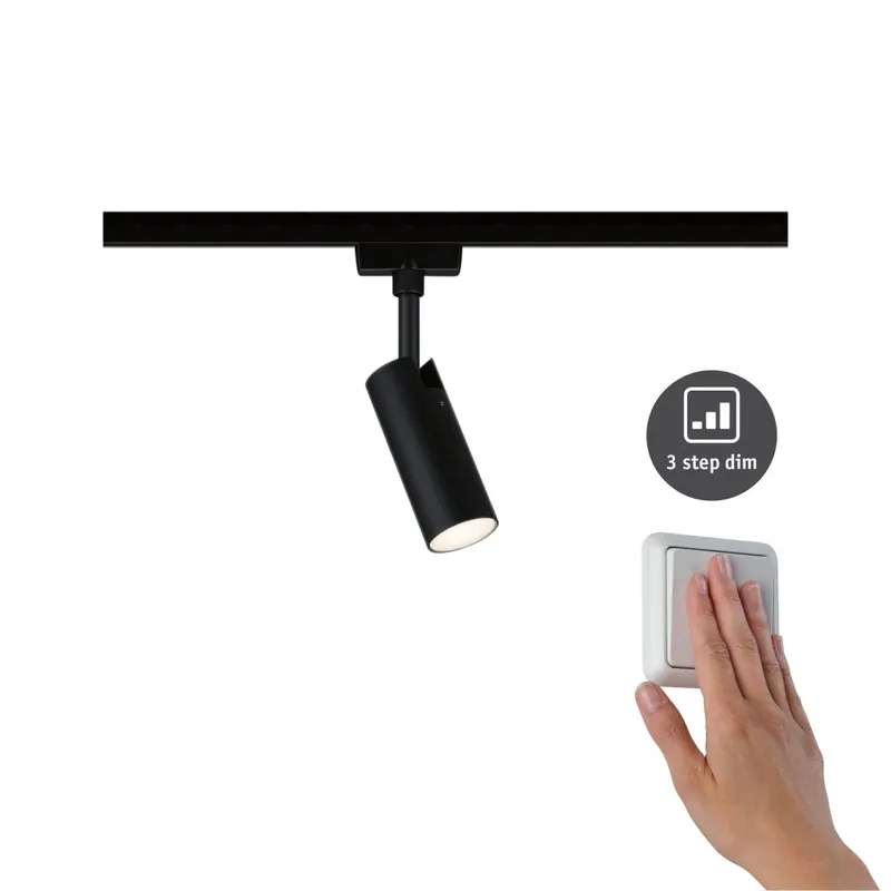 Nízká Cena Paulmann Tubo, spot pro Urail system, 1x4W LED 3000K, tříkrokové stmívání, černá