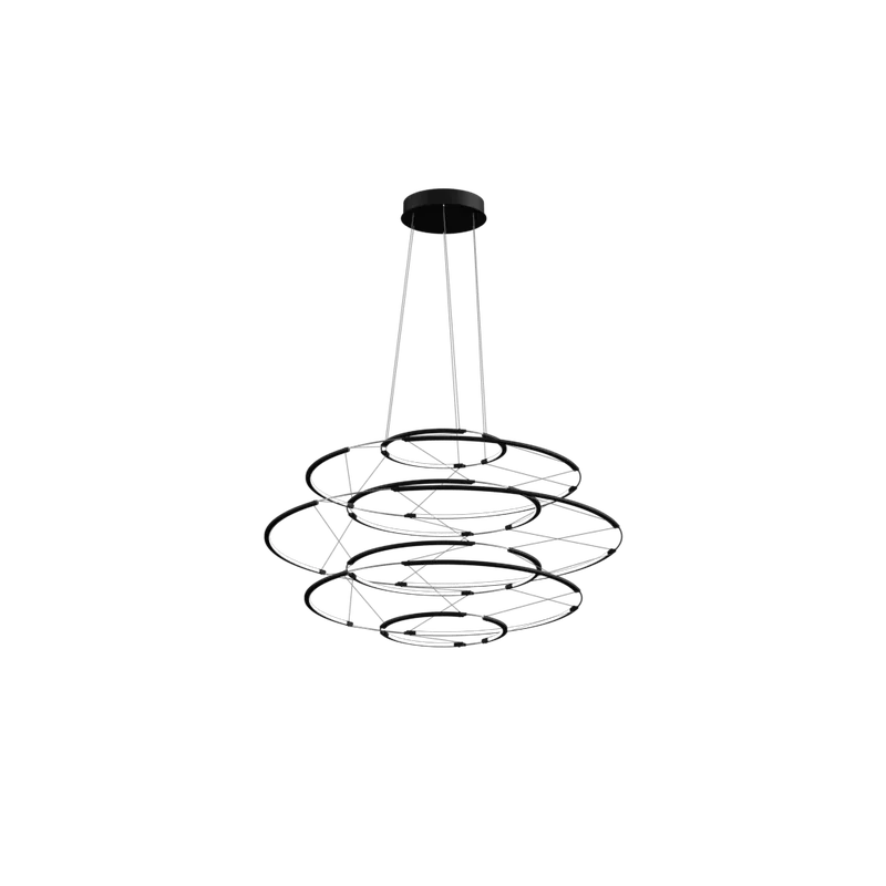 Akce Nemo Drop 7, černé závěsné svítidlo, 60W LED 2700K stmívatelné, průměr 90cm