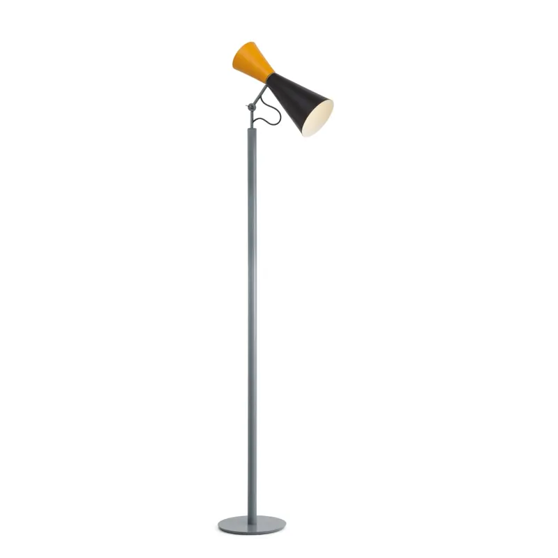 Nemo Parliament, černo-žlutá stojací lampa se stmívačem, 2x52 E27, výška 180cm Top Prodej