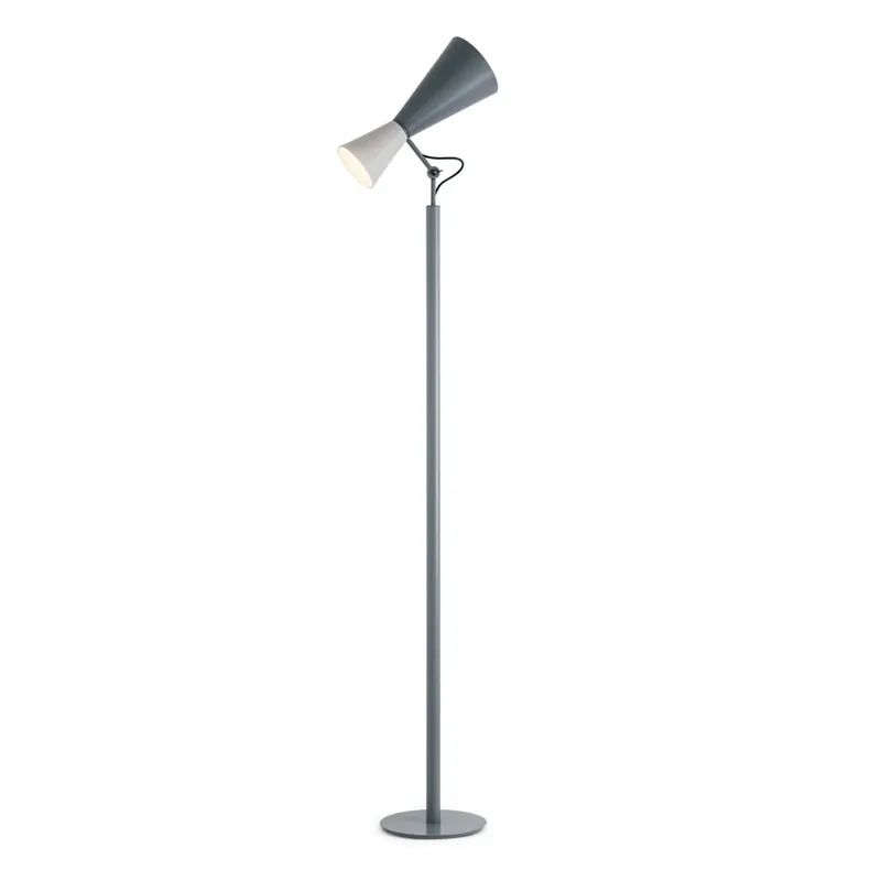 Oblíbený Nemo Parliament, šedá stojací lampa se stmívačem, 2x52 E27, výška 180cm