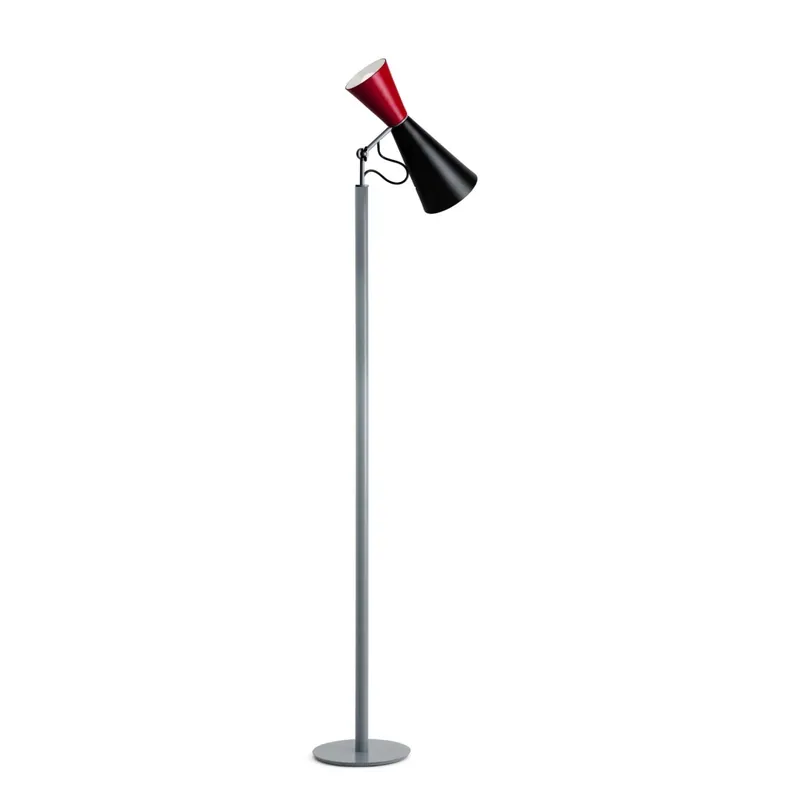 Vysoce Kvalitní Nemo Parliament, černo-červená stojací lampa se stmívačem, 2x52 E27, výška 180cm