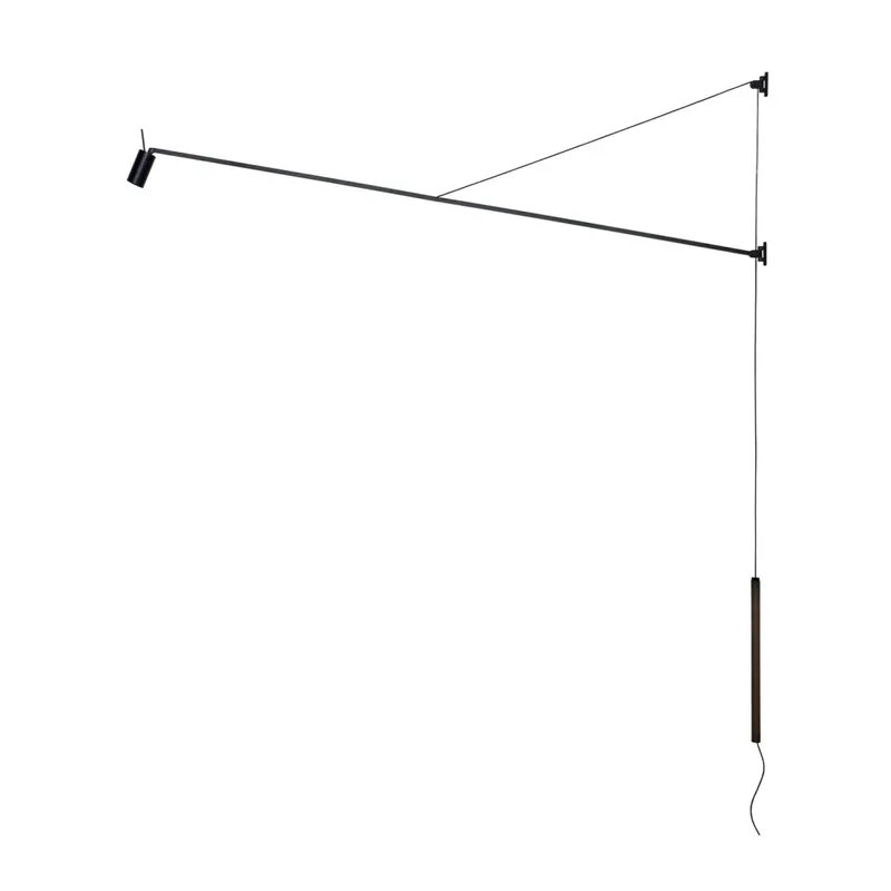 Finální Výprodej Nemo Swan, černá nástěnná lampa se stmívačem, 15W LED 2700K, délka 184cm