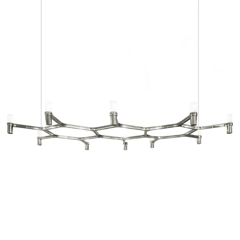 Tovární Cena Nemo Crown Plana Major, leskle hliníkový závěsný lustr, 12x25W G9, 88x186cm, výška 16cm