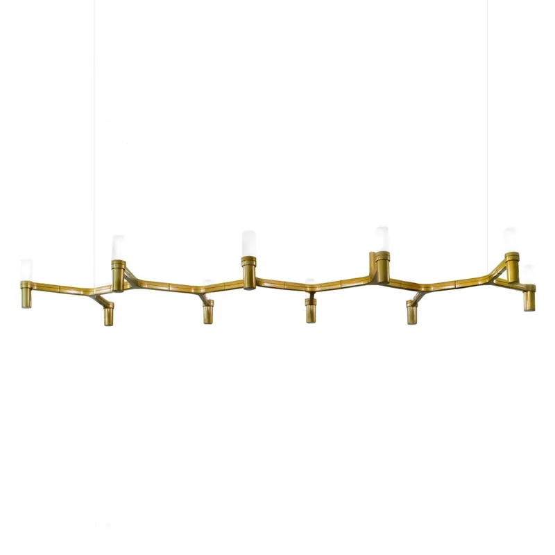 Přímo Od Výrobce Nemo Crown Plana Linea, matně zlatý závěsný lustr, 10x25W G9, 168x57cm, výška 16cm
