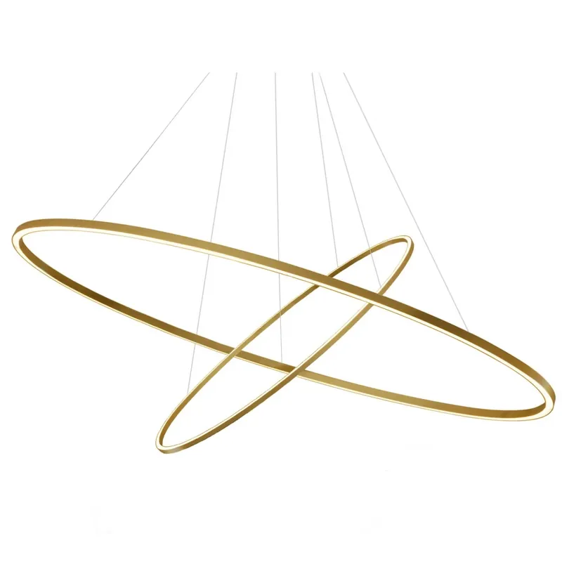 Poslední Šance Nemo Ellisse Pendant Double Mega, zlaté oválné závěsné svítidlo, 85W LED 3000K, 186x95cm