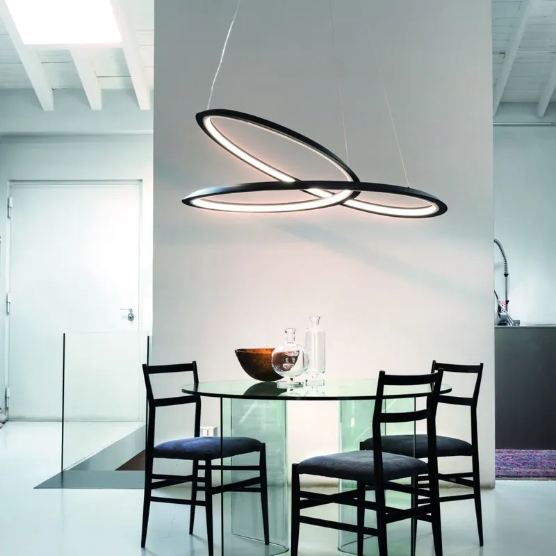 Nemo Kepler Downlight, moderní svítidlo pro přímé osvětlení, 86W LED 3000K stmívatelné, černá, prům. 110cm Jen Po Omezenou Doba