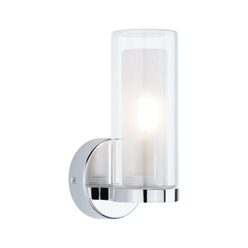 Novinka Paulmann Luena, koupelnové nástěnné svítidlo 1xE14 max.20W, sklo/chrom, výška 22cm, IP44