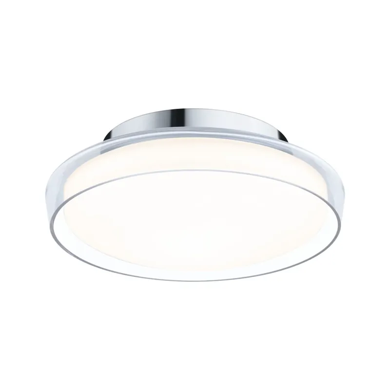 Cenově Výhodný Paulmann Luena, koupelnové stropní svítidlo LED 11,5W 3000K, sklo/chrom, průměr 25cm, IP44