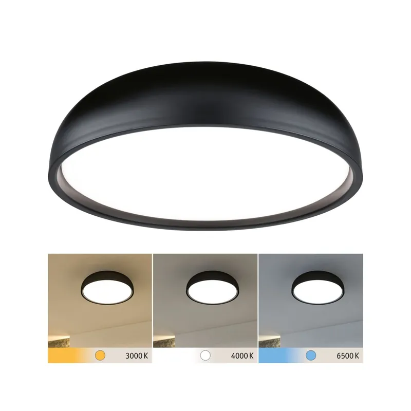 Paulmann Oka, koupelnové stropní svítidlo LED 24W White Switch, černá, průměr 36cm, IP44 Omezená Nabídka
