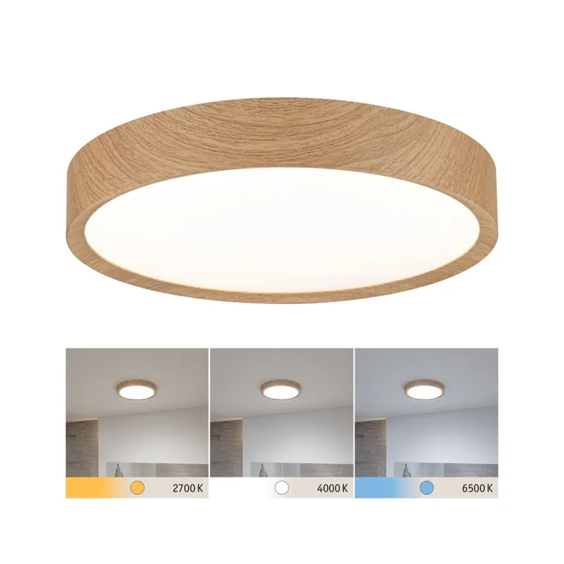 Nejlepší Volba Paulmann Tega, koupelnové stropní svítidlo LED 22,5W White Switch, vzhled dřeva, průměr 33,4cm, IP44
