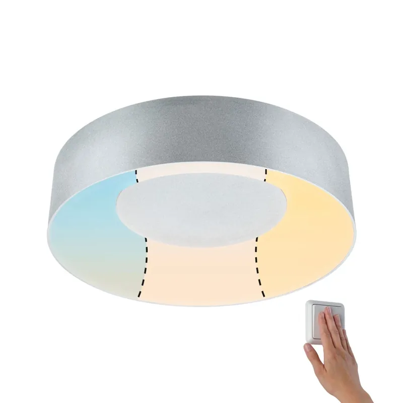 Paulmann Casca, koupelnové stropní svítidlo LED 16W White Switch, matný chrom, průměr 30cm, IP44 Vysoce Kvalitní