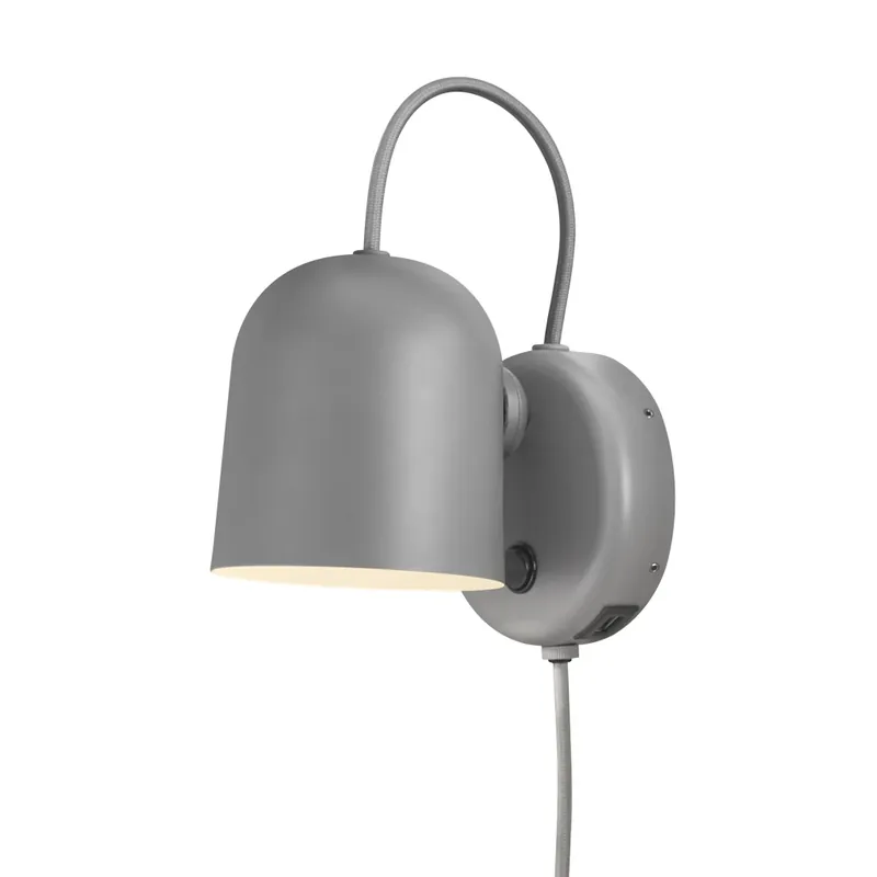 Koupit Online Nordlux Angle, nastavitelná nástěná lampa s USB výstupem a vypínačem, 1xGU10 max.25W, šedá, průměr 10,5cm