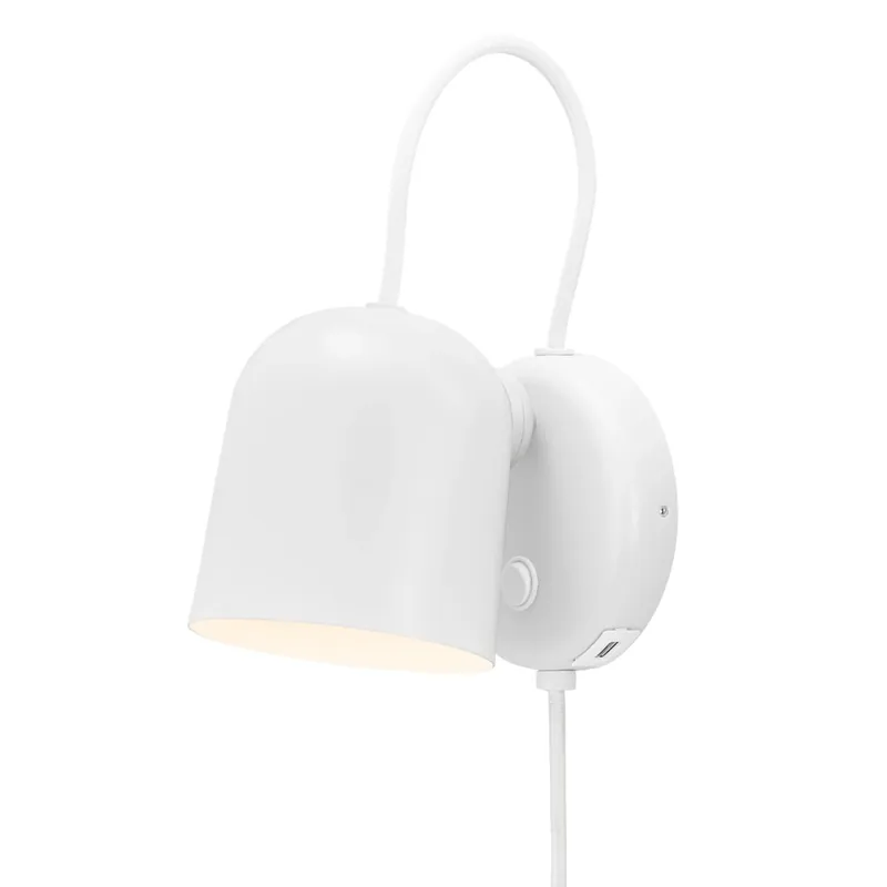 Nordlux Angle, nastavitelná nástěná lampa s USB výstupem a vypínačem, 1xGU10 max.25W, bílošedá, průměr 10,5cm Výprodej
