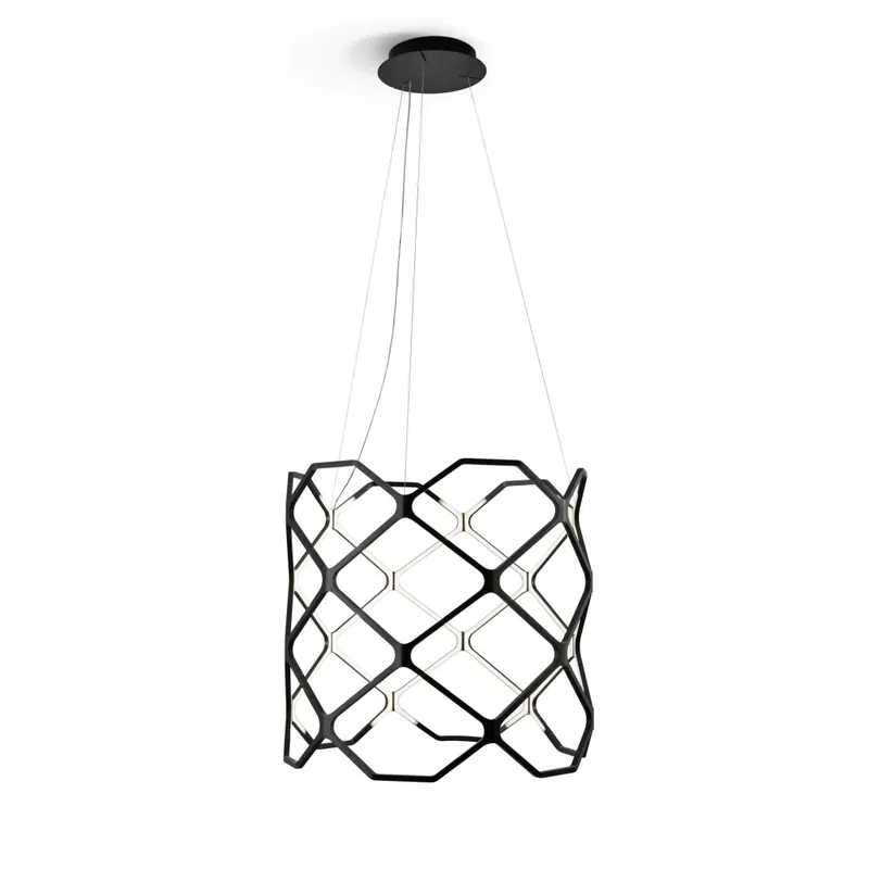 Nemo Titia, černé závěsné svítidlo, 90W LED 2700K stmívatelné, průměr 70cm, výška 60cm Dokud Zásoby Vydrží