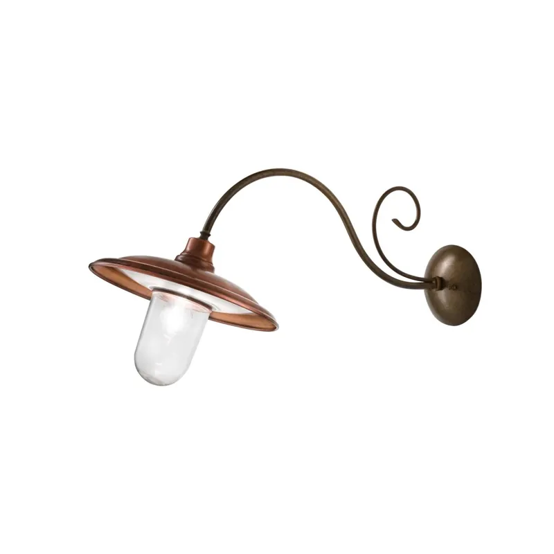 Il Fanale Barchessa, nástěnné svítidlo v country stylu s čirým sklem, 1x15W LED E27, prům.33cm Nízká Cena