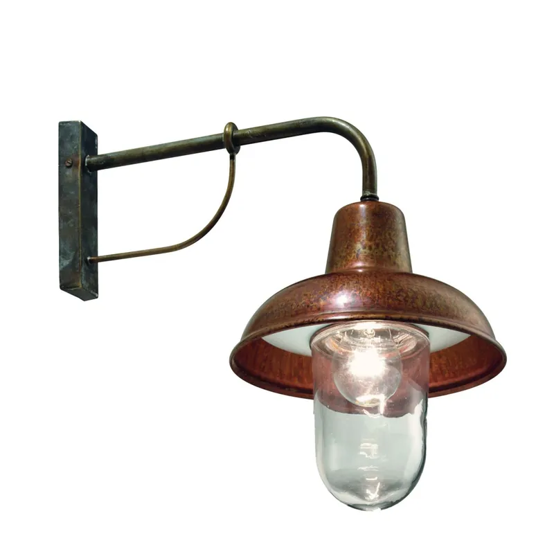 Výhodná Nabídka Il Fanale Contrada, nástěnné svítidlo z mosazi, mědi a čirého o skla 1x15W E27, Ø 25,5cm, IP44