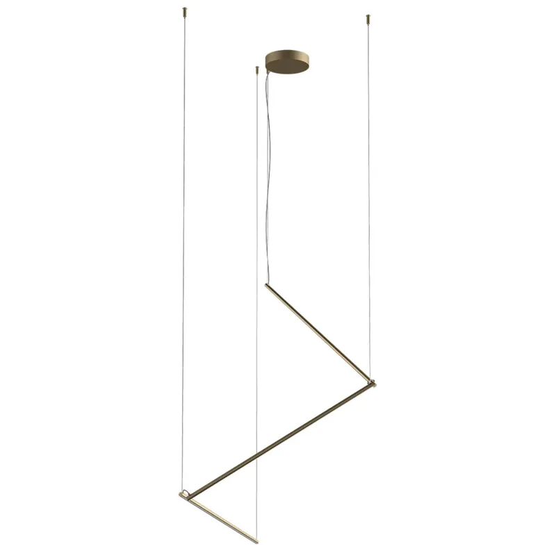 Ihned K Objednání Redo Stick, závěsné svítidlo LED 36W 3000K, stmívatelné, matná mosaz, délka 3x86cm