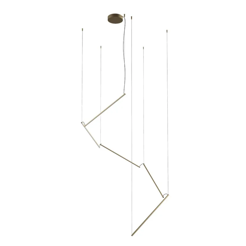 Nejprodávanější Redo Stick, závěsné svítidlo LED 48W 3000K, stmívatelné, matná mosaz, délka 5x86cm