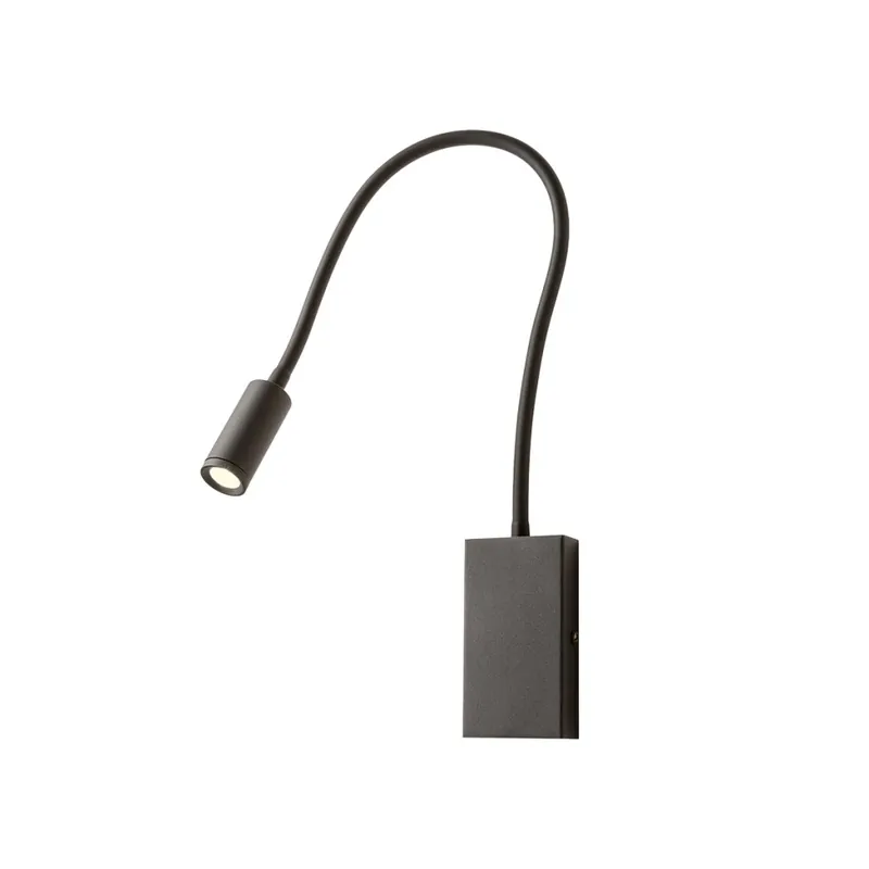 Bezpečná Platba Redo Wallie, černé nástěnné svítidlo LED 3W 3000K, délka 11+56cm