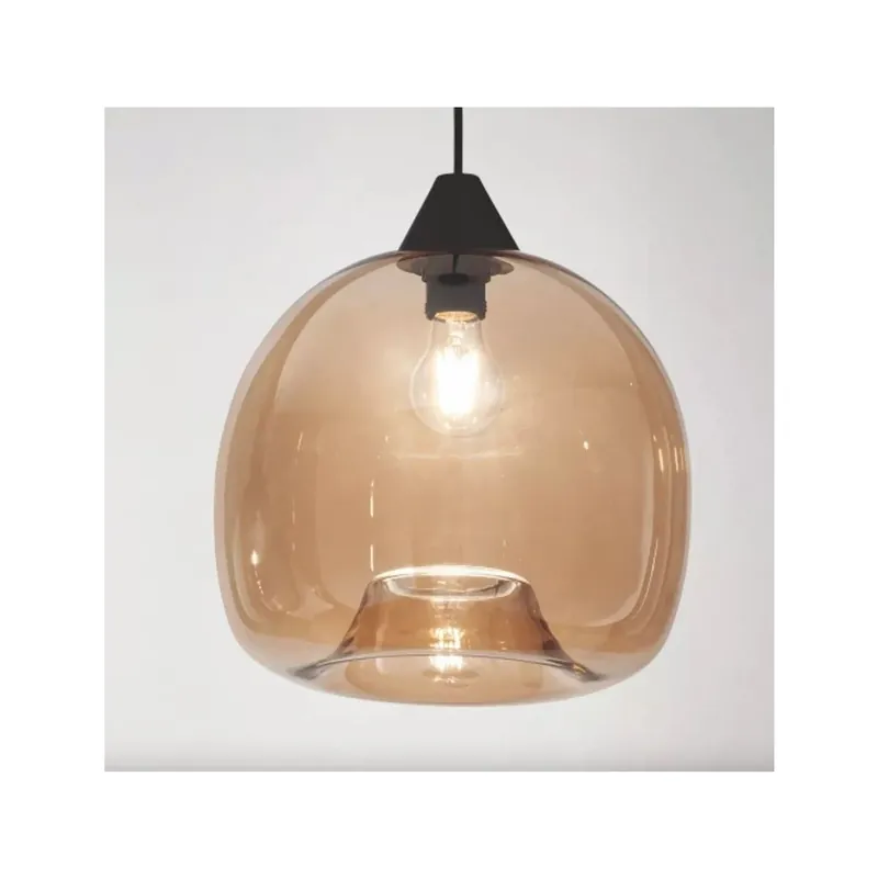 Super Cena Fabas Maia, závěs z jantarového skla, 1x60W E27, prům. 23cm
