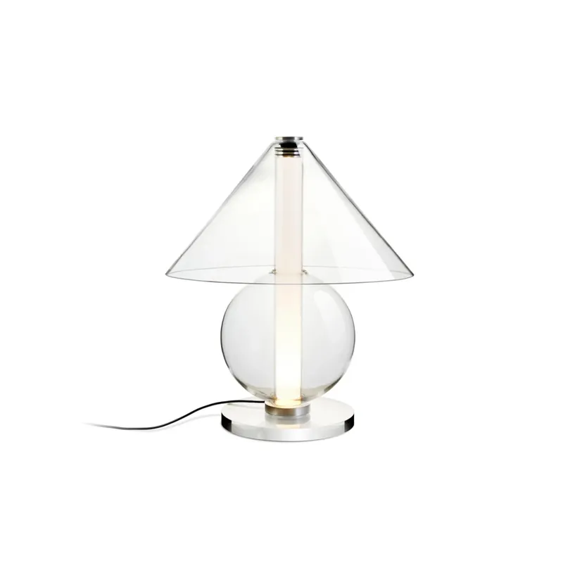 Speciální Cena Marset Fragile, designová stolní lampa LED 3,6W 2200K z čirého skla se stmívačem, výška 35cm