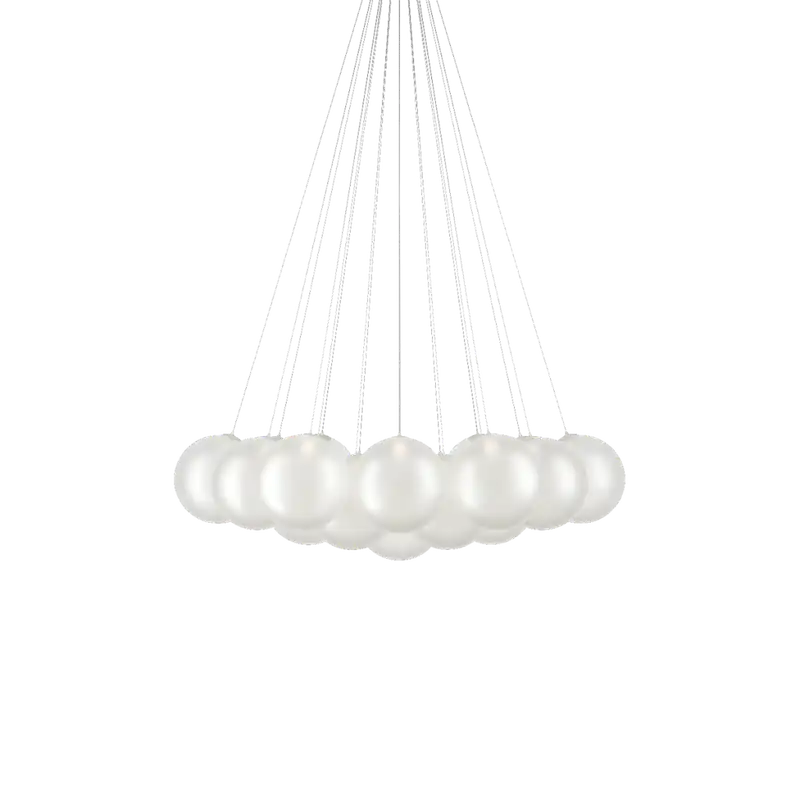 Novinka Lodes Random Cloud 19 ø28, závěsné svítidlo LED 19 x 5W 3000K, bílé sklo, rozměr 145x125cm