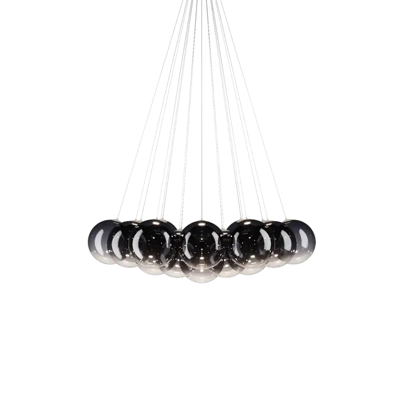 Lodes Random Cloud 19 ø28, závěsné svítidlo LED 19 x 5W 3000K, kouřové sklo, rozměr 145x125cm Aktuální