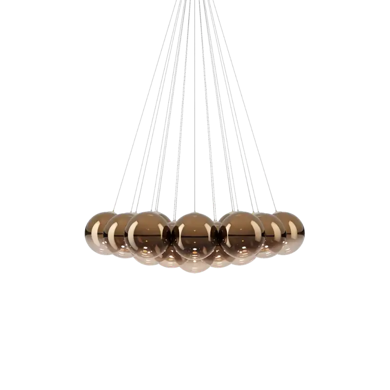 Lodes Random Cloud 19 ø28, závěsné svítidlo LED 19 x 5W 3000K, bronzové sklo, rozměr 145x125cm Levný