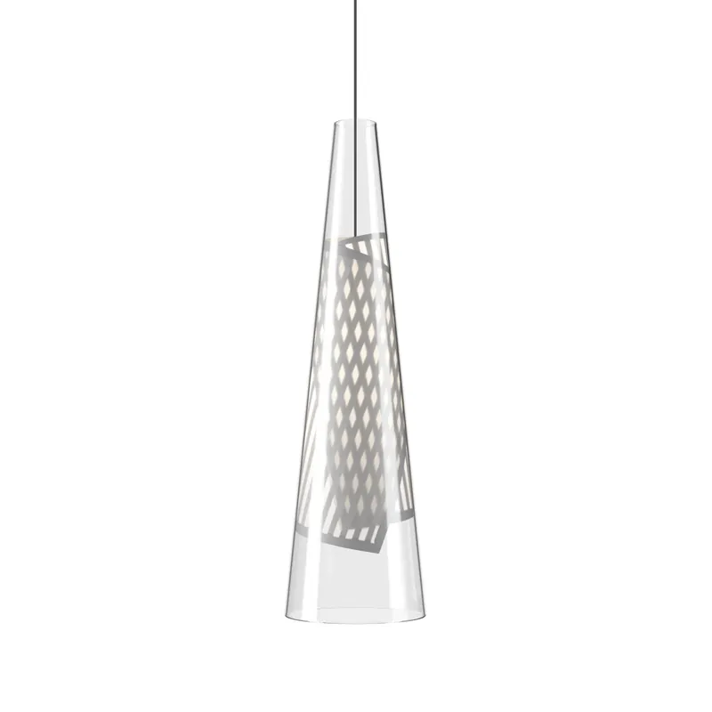 Lodes Cono di Luce small, designové závěsné svítidlo sklo/šedá 10W LED 2700K, výška 45cm Akční Nabídka