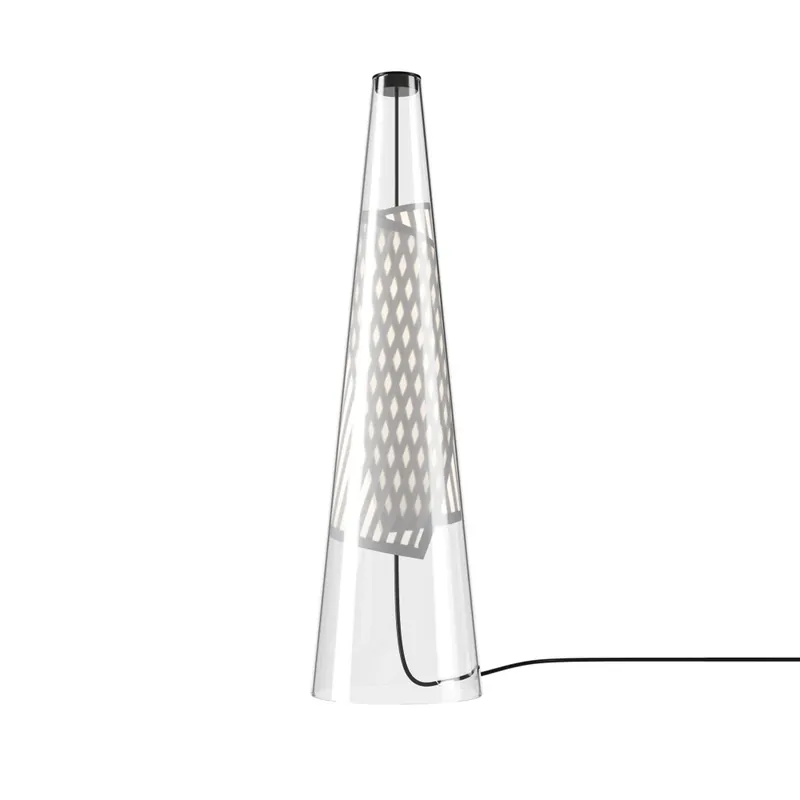 Akční Nabídka Lodes Cono di Luce, dotyková stolní lampa sklo/šedá 7,5W LED 2700K, výška 50,2cm