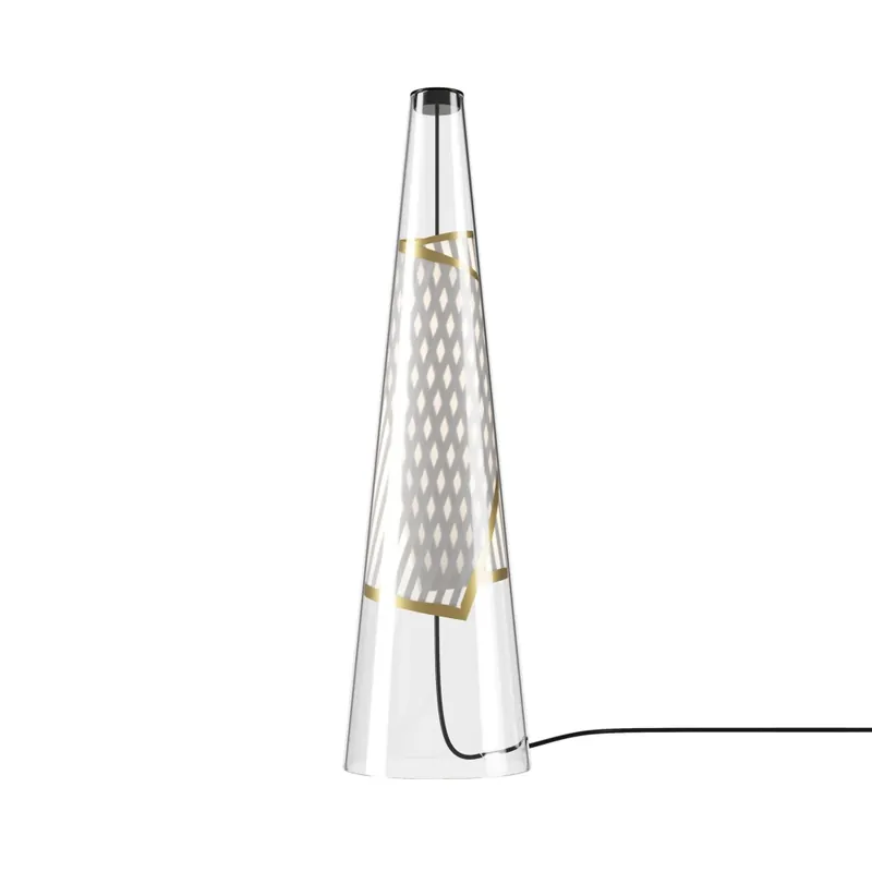 Lodes Cono di Luce, dotyková stolní lampa sklo/gold 7,5W LED 2700K, výška 50,2cm Víkendová Akce