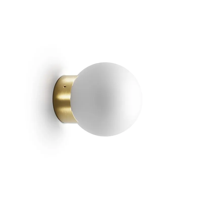 Il Fanale Foam, nástěnné svítidlo, 1xE27 max 10W, mosaz/mléčné sklo, prům. 12cm, IP44 Must-Have
