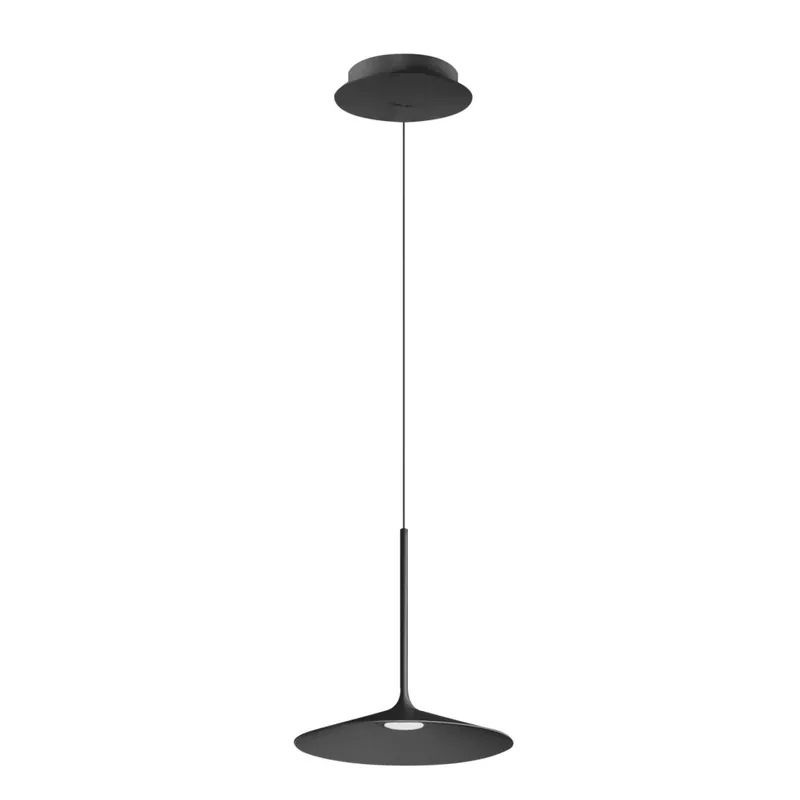 Cenový Hit Linea Light Poe_P1, moderní černé závěsné svítidlo LED 7W 3000K, průměr 17,5cm