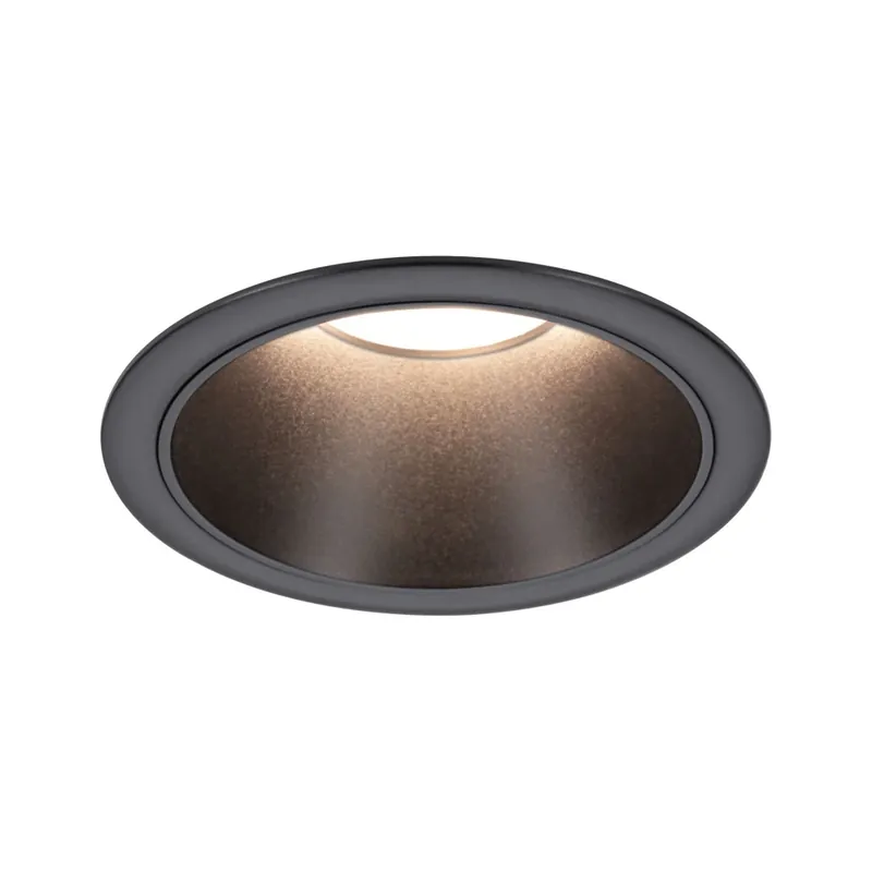 Zlevněný Paulmann Cole Coin, bodovka v černé úpravě, 1x6W LED 2700K tříkrokové stmívání, prům. 8,8cm, IP44