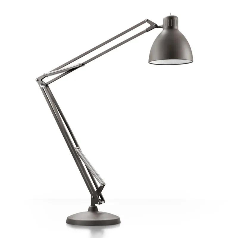 Nízká Cena Leucos JJ Great, šedá stojací lampa se stmívačem, 1x45W LED 2700/3000K, výška 285cm