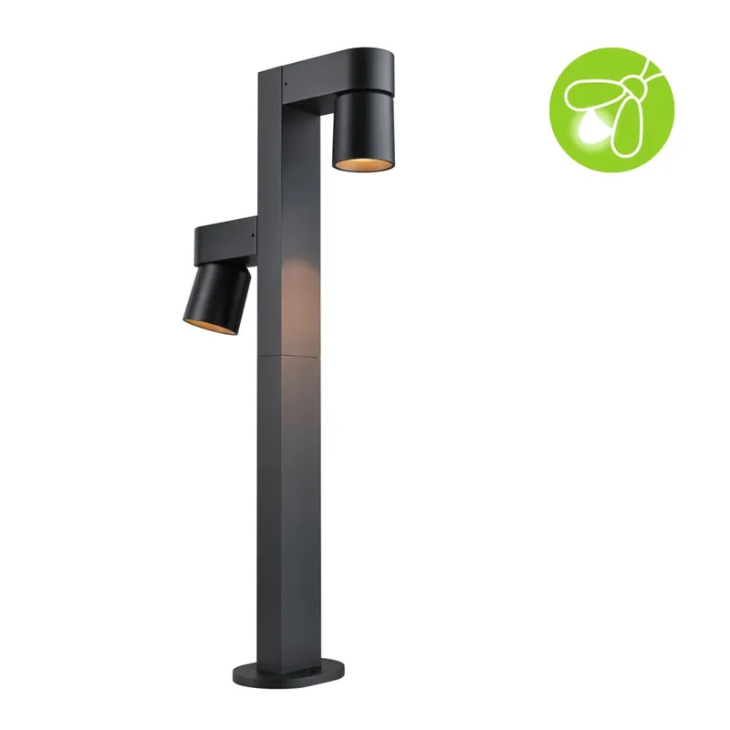 Paulmann Kimu, antracitové venkovní sloupkové svítidlo, nastavitelné 2x7,8W LED 2200K, výška 82,2cm, IP44 Levný