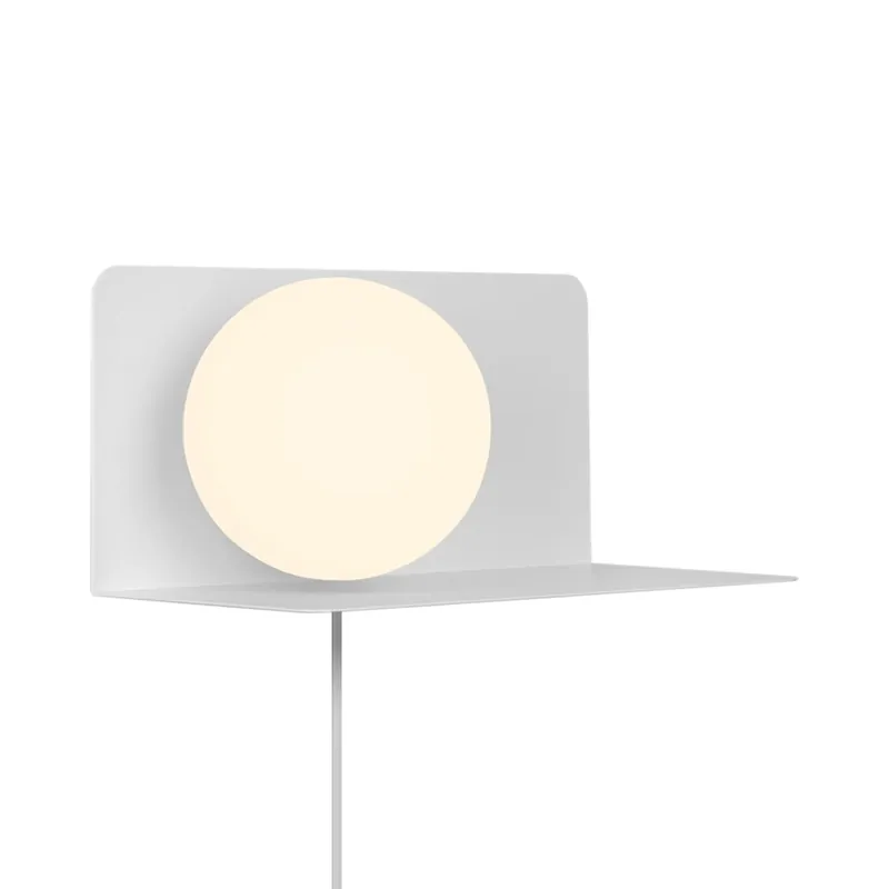 Nordlux Lilibeth, bílá nástěnná lampa s poličkou a vypínačem 1xE14, šířka 35cm Omezená Nabídka
