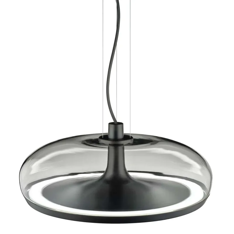 Leucos Aurelia S45 SS, závěsné svítidlo kouřové sklo/matná zbraňová ocel, 11+14W LED 2700K stmívatelné, průměr 45cm Vrácení Zdarma