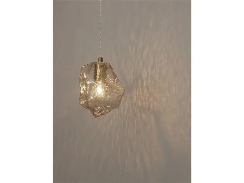 Tovární Cena Nova Luce Odelle, Dekorativní závěsné svítidlo, Zlatá/Jantar 1xE14