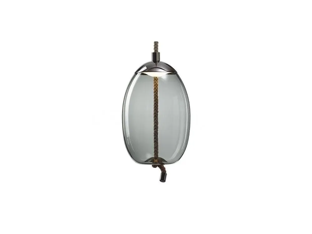 Brokis Knot Uovo, designové závěsné svítidlo, kouřová / lesklý chrom LED 14W 2700K DIM Cenový Hit