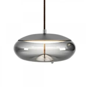 Brokis Knot Disco, Designové závěsné svítidlo, šedé kouřové sklo lesklé / černý chrom LED 14W 2700K DIM Sleva