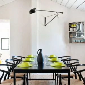 FLOS 265, Nástěnná lampa s ramenem 205cm, Černá/Bílá E27 75W Novinka