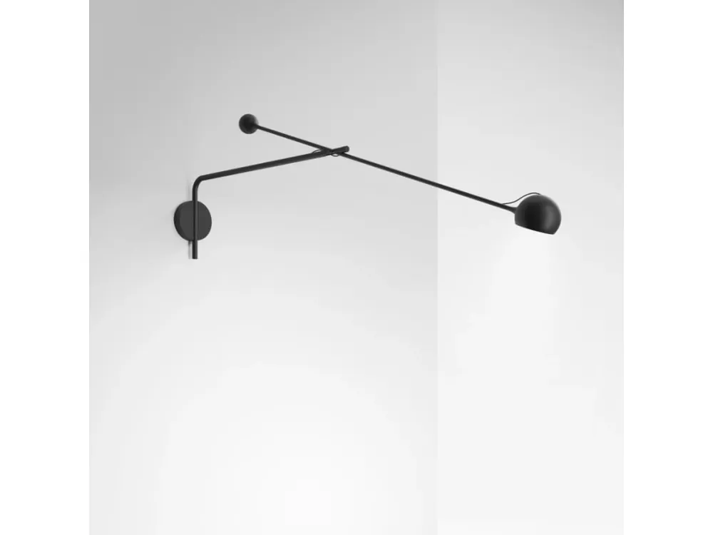 Bezpečná Platba Artemide Ixa, Nástěnná lampa s ramenem 110cm, Černá 3000K