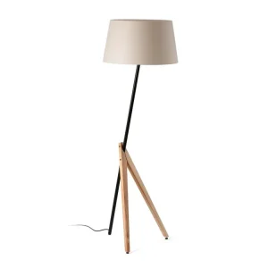 Nízká Cena Faro Barcelona TREEWOOD Ash, Stojací lampa, dřevo/černá 1xE27