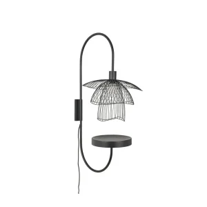 Sleva Forestier Papillon XS, Nástěnná lampa, černá 1xE14