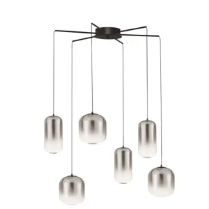 Nova Luce Aelia, Závěsné svítidlo, Černá/kouřová 25W 3000K Vysoce Kvalitní