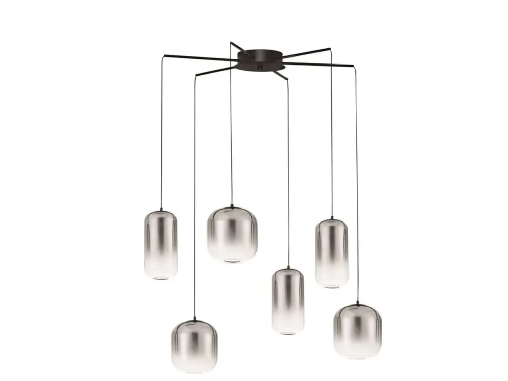 Nova Luce Aelia, Závěsné svítidlo, Černá/kouřová 25W 3000K Vysoce Kvalitní