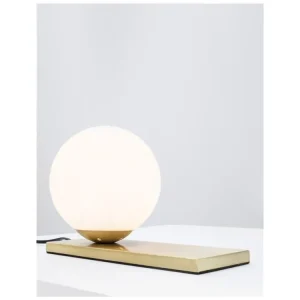 Časově Omezené Stolní lampa JULIET opálové sklo mosazná kovová základna E14 1x12W IP20 bez žárovky - NOVA LUCE
